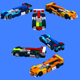 From left to right, same as top to bottom at second row: Kunimitsu-42 (Yamamoto, Izawa, Akogawa; Raybrig livery), Strakka-41 (Leventis, Watts, Kane; black with lime & dark green and red), and ARTA-43 (Matsuura, Nojiri, Margallo)